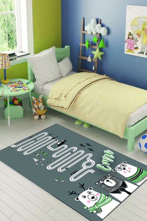 Ayıcıklı Çocuk Odası Halısı 6004-1K - Yıkanabilir Halılar