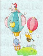 Renkli Balonlu Çocuk Halısı 6014K - Yıkanabilir Halılar